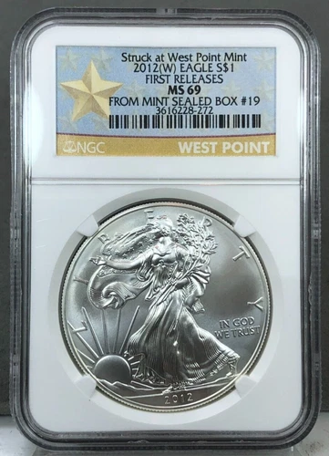 2012 (W) Silver Eagle NGC MS69 STRUCK AT WEST POINT ~ FROM MINT SEALED BOX #19