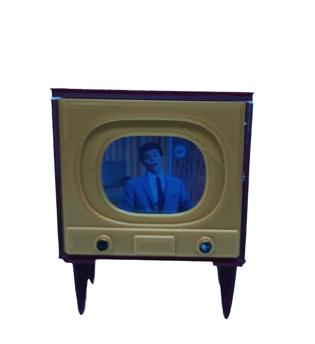 TINY Miniature Dollhouse Working TV Handmade ORIGINAL AMAZING CHRISTMAS