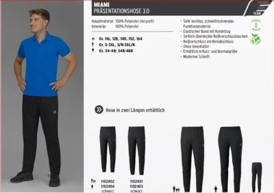 Erima Miami 3.0 Präsentationshose Sport Reha Training Urlaub Kinder Erwachsene