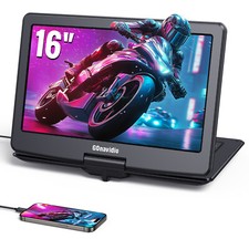 19" Full HD Portable DVD Player with 16" Swivel Screen 6 Hours Battery HDMI USB
