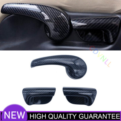 For Honda CRV CR-V 2012-2016 Carbon Fiber Seat Adjustment Handle Panel Trim 3PCS