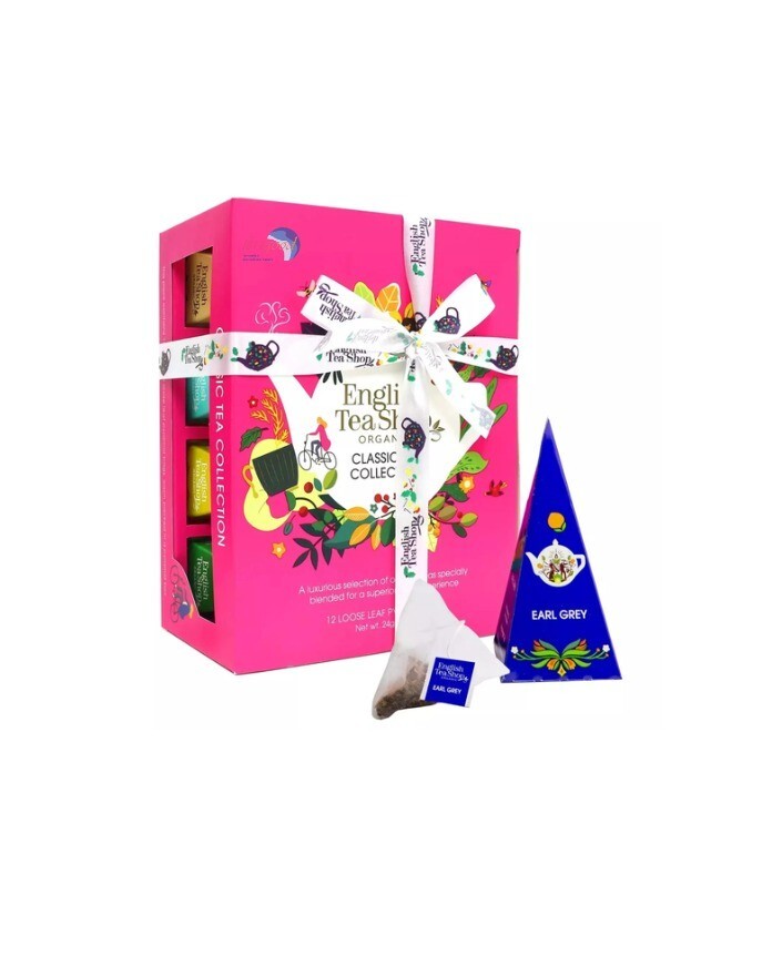 ETS-Teegeschenk mit Schleife "Klassische Tee Kollektion", BIO, 12 Pyramiden-Beut