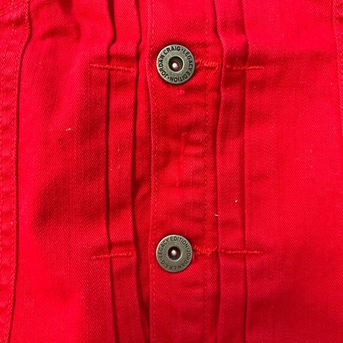 Jordan Craig Denim Jacket Kids Size 5 Red Distressed Legacy Edition - Picture 6 of 14