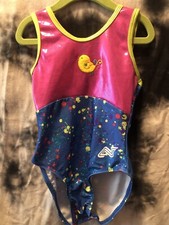 Alpha Factor GYMNASTICS dance LEOTARD child medium SHINY CHICK Easter Spring