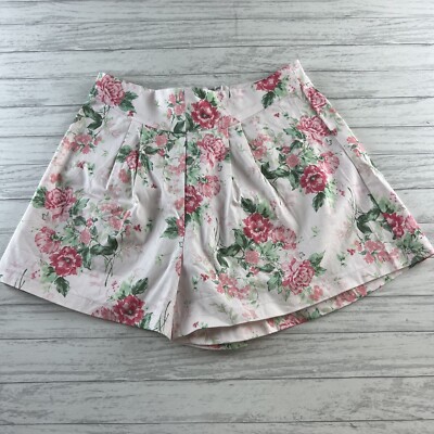 Mi Ami Womens Shorts Francescas Floral High Rise Cottagecore Pink SIze Medium