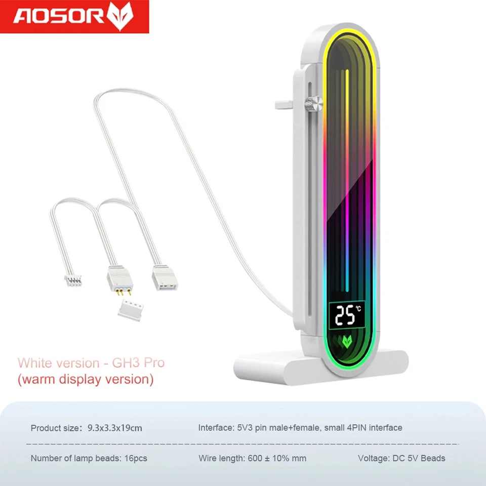 Graphics Card GPU Holder 5V 3Pin  Video Card Bracket with Smart Temperature - Image 3 of 4