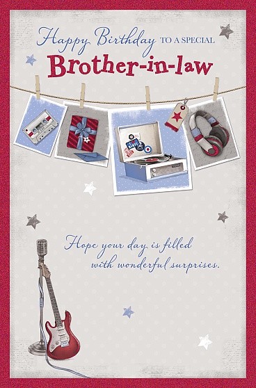 Brother-In-Law Birthday Card - Male Happy Birthday  7 x 5 inch