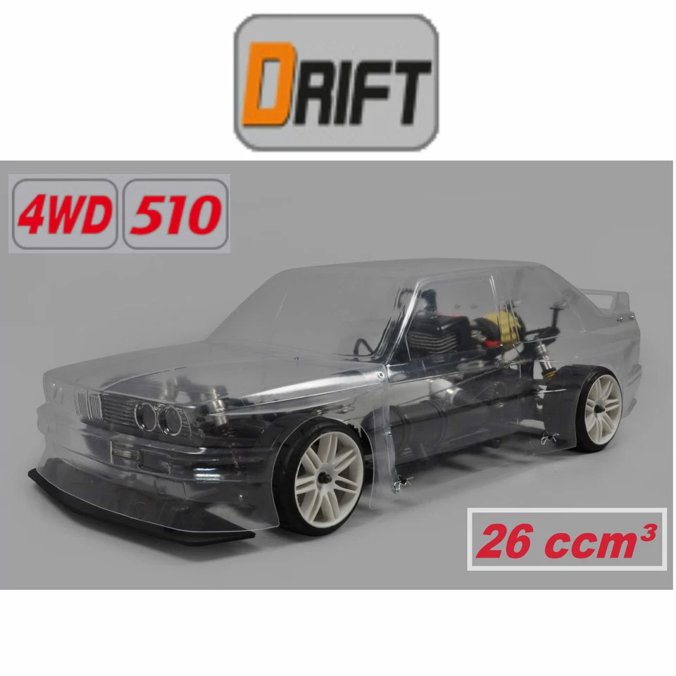 FG Modellsport 1:5 Drift 4WD 510 Chassis 26ccm³ BMW M3 E30 - Bild 2 von 4