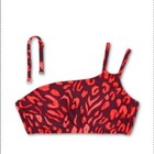Shade & Shore Medium Bikini Top Convertible One Shoulder Animal Print NWT
