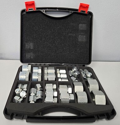 Brand New FACE SEAL (FLAT FACE) 64 Piece Plug & Cap Kit Hydraulic Fittings