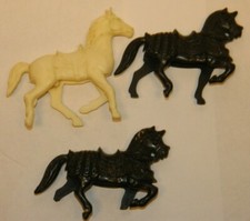 3 Vintage 1950s Plastic Figures Horses