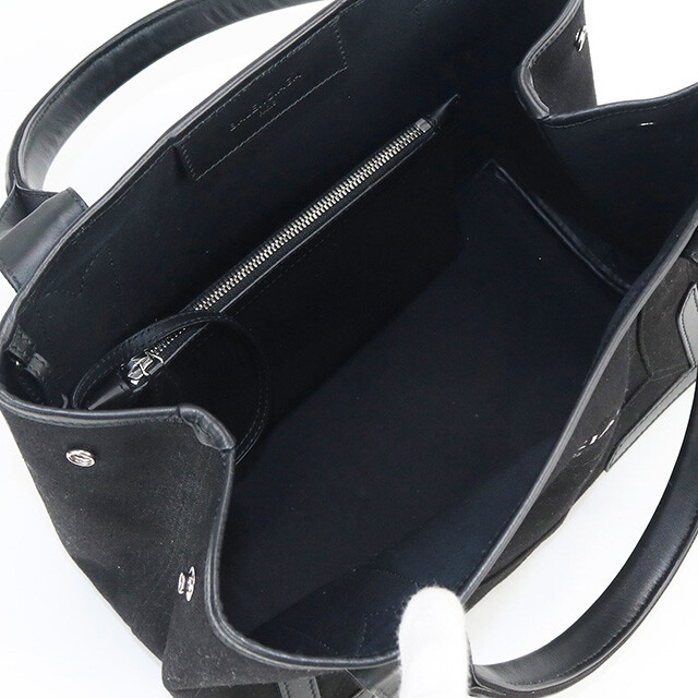 Used Balenciaga Tote Bag Ladies Brand Navy Cabas Small Cotton Canvas