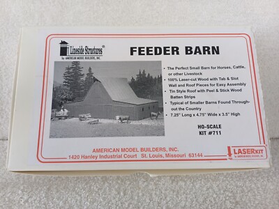 American Model Builders LASER KIT #711 FEEDER BARN HO SCALE Unstarted KIT