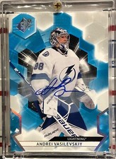 2020-21 UPPER DECK SPX ANDREI VASILEVSKIY, #68, AUTO, STANLEY CUP CHAMP BOLTS  Q