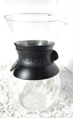 Unique Bodum Pour Over Glass Coffee Maker Filter Black Removable Waist...
