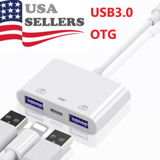 For iPhone to dual USB 3.0 Camera OTG Adapter with Charging Port for iPad Lot