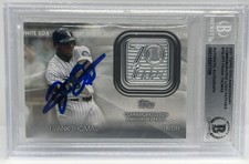 Frank Thomas 2021 Topps 70th Anniversary Logo Patches #FT Signed Beckett Slabbed