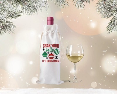 Grab Your Balls Christmas Wine Bag