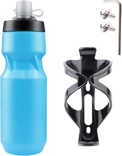 24oz Bike Water Bottle, Squeeze Cycling Bottle BPA-free 24 Ounces, Blue - Picture 2 of 9