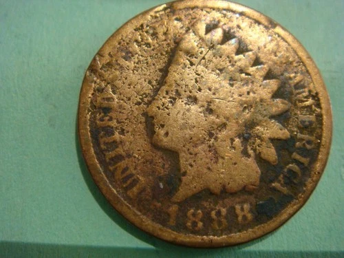 Worn 1888 Indian Head Penny IHP album filler  - actual coin in photo