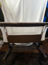 Baby Trend Convertible Bedside Sleeper Bassinet Mesh Gray White Brown