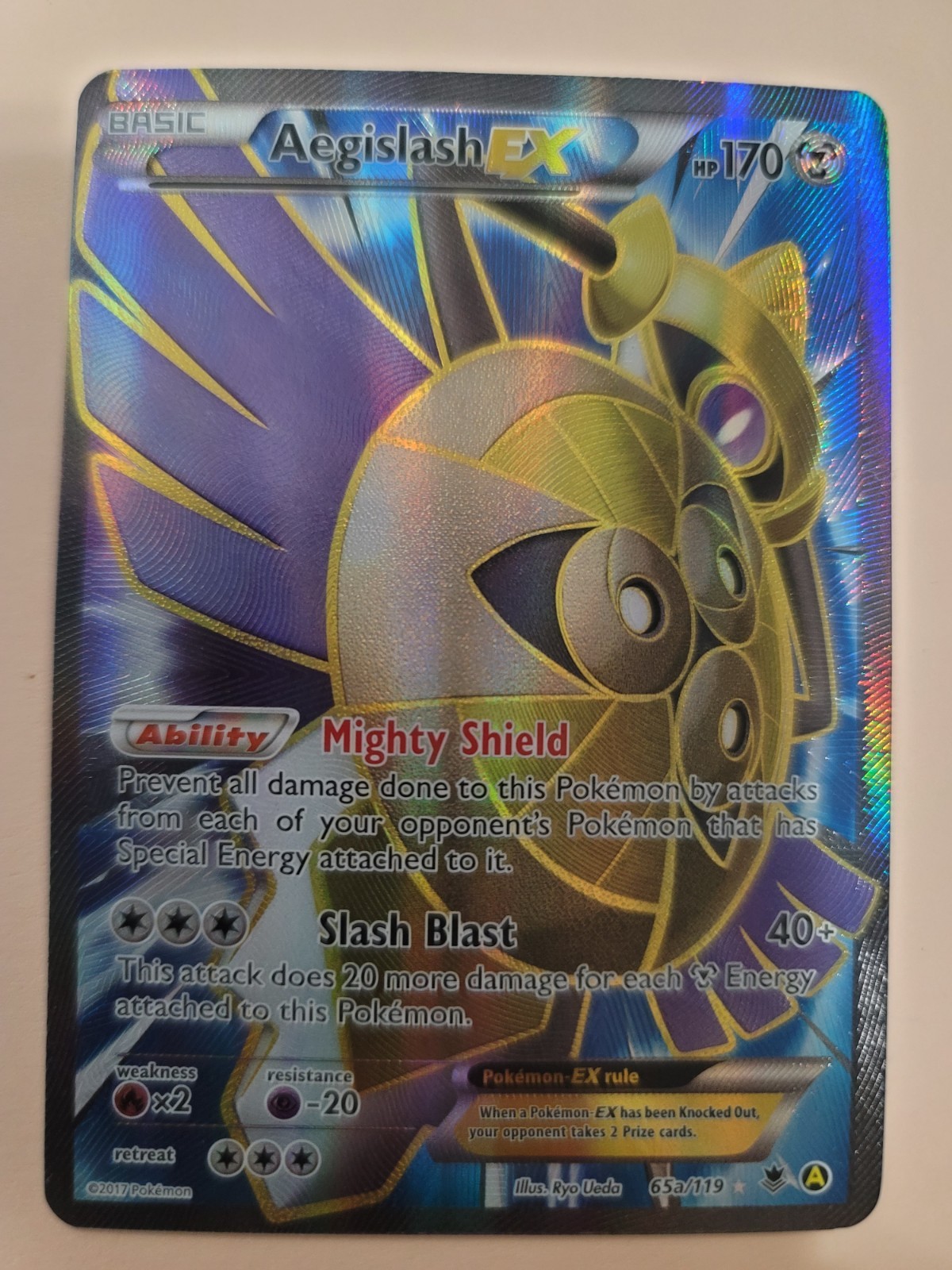Aegislash EX Full ART 65a/119 Pokemon Phantom Forces NM