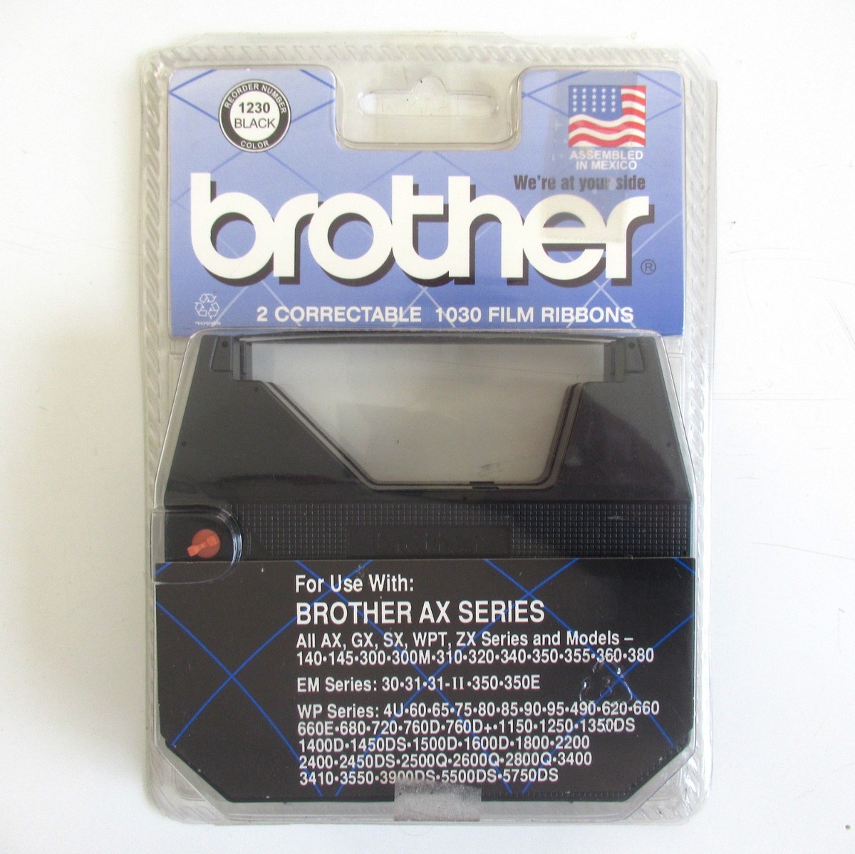 New Brother 1230 Black Correctable 1030 Film Ribbon 2-Pack NOS