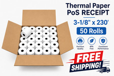 3-1/8" x 230' Thermal POS Receipt Printer Paper BPA Free 50 Rolls