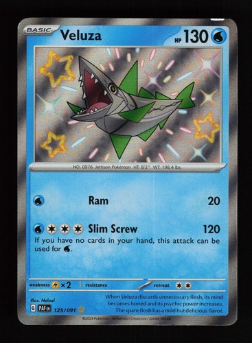 Veluza 125/091 Holo Shiny Rare Paldean Fates Pokemon Cards