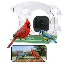 Window Bird Feeder with Camera, 2K 3MP Window Bird Friends Feeder with AI Ide...