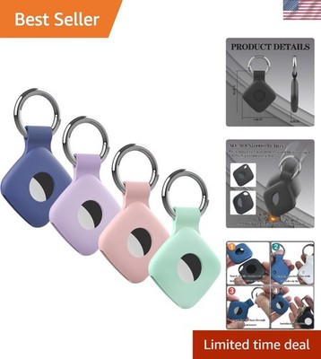 Versatile 4 Pack Silicone Keychain Holder for Tile Mate - Stylish & Safe Colors