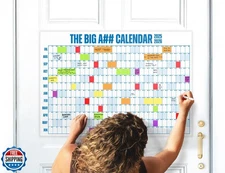 The Big A## Mid-Year 2025-2026 Door Calendar – Dry Erase Door Planner with 12