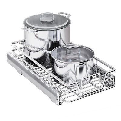 2-Tier Kitchen Cabinet Pull Out Shelf and Drawer Organizer Slide Out Pantry S...