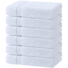 White Bath Towels 24x50 Inch, 6 Pack 6-Pack, Inches,