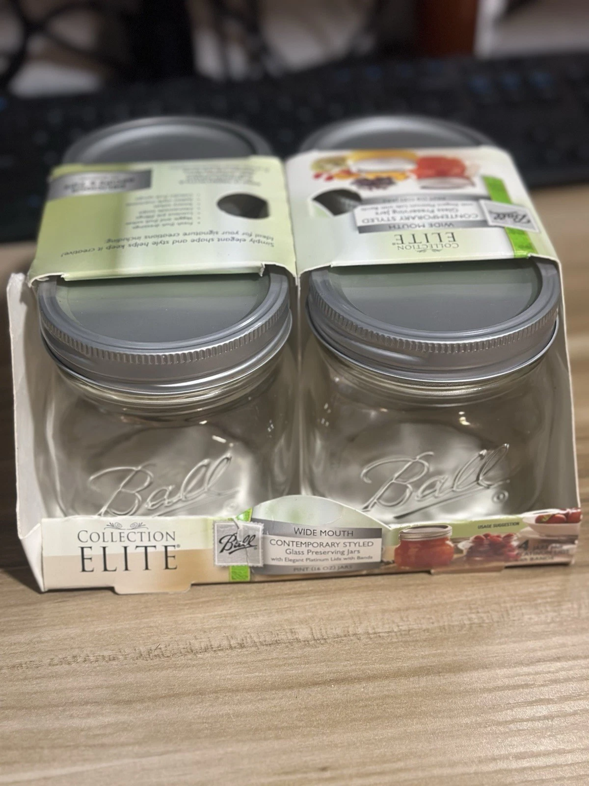 Contemporary Styled Glass Preserving Jars Set of 4 with Airtight Lids