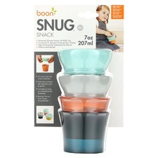 Snug Snack, Universal Silicone Snack Lid with Cup, 9m , 2 Cups  2 Lids, 7 oz