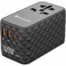 Verbatim UTA-06 Gan III Universal Travel Adapter 100W - USB-C, USB-A 32121 