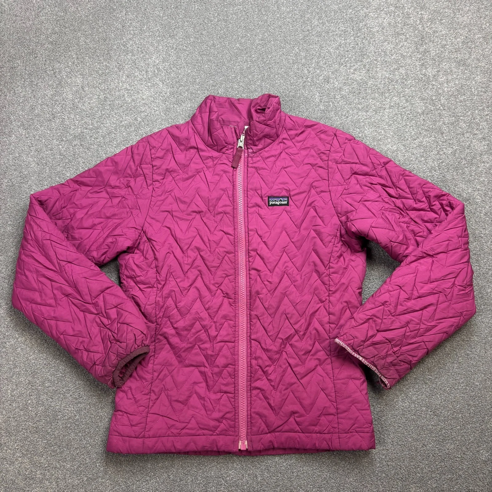 Patagonia Jacket Kids Large Pink Insulated Puffer Lined Lightweight Coat Youth*