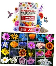  90,000+ Wildflower Seeds Mix 3oz 24 Varieties Non-GMO Flower 3 oz Perennial 112.27 per gallon