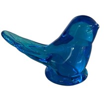 Vintage Bluebird of Happiness Vintage Art Glass Figurine Signed Leo Ward 1993