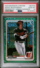 2020 BOWMAN CHROME PROSPECTS GREEN SHIMMER #BCP50 ADLEY RUTSCHMAN 38/99 PSA 10