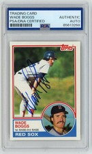 1983 Topps Wade Boggs SIGNED #498 Red Sox Yankees RC Rookie Card PSA Autographed