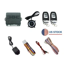 Car Alarm System One Key Remote Start Ignition Engine Starter Stop Push Button