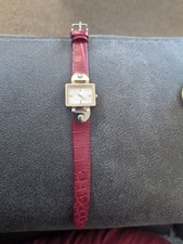 Nine West Ladies Watch NW/1047 Silver Trim With Black Leather Band New Battery