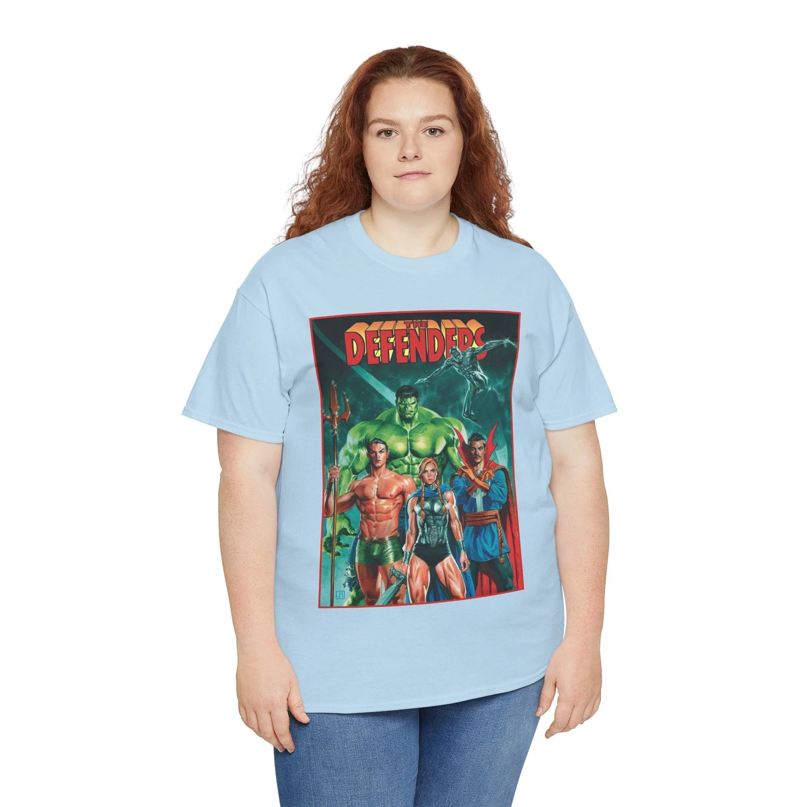 Defenders T-Shirt - Dr Strange, Valkyrie, Hulk, Namor, Silver Surfer - Marvel