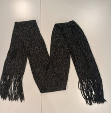 Unbranded Black Long Scarf Metallic Threads for shiny Accents Tassels 6 x 96