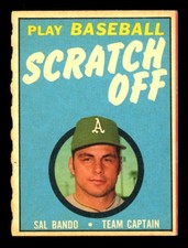 1970 TOPPS PLAY BASEBALL SCRATCH OFF Sal Bando NM UNSCRATCHED Oakland Athletics