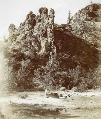 Vintage Old 1900 Landscape Photo of Unusual Rocks Formations Near Sierra City CA