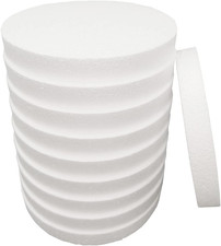 8 Inch 10-Pack Foam Circles for Crafts 1" Thick , Polystyrene Round Foam Disc f