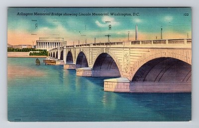 Washington D.C-Arlington Memorial Bridge, Vintage Postcard